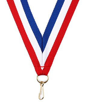 Medaljband Långt 800x22 mm - Röd/Vit/Blå