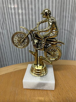 Motocross statyett guldfärgad 130 mm