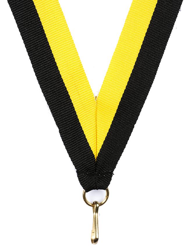 Medaljband Långt 800x22 mm - Svart/Gul