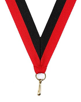 Medaljband Långt 800x22 mm - Svart/Röd