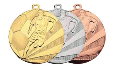 Medaljer 50 mm präglade - Fotboll - Guld, Silver och Brons - 2