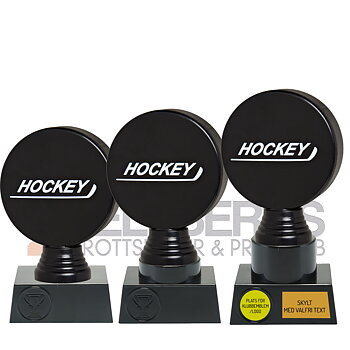Statyett Ishockey Svart puck Sport Trophies - 135/150/165 mm - Inklusive skylt med text