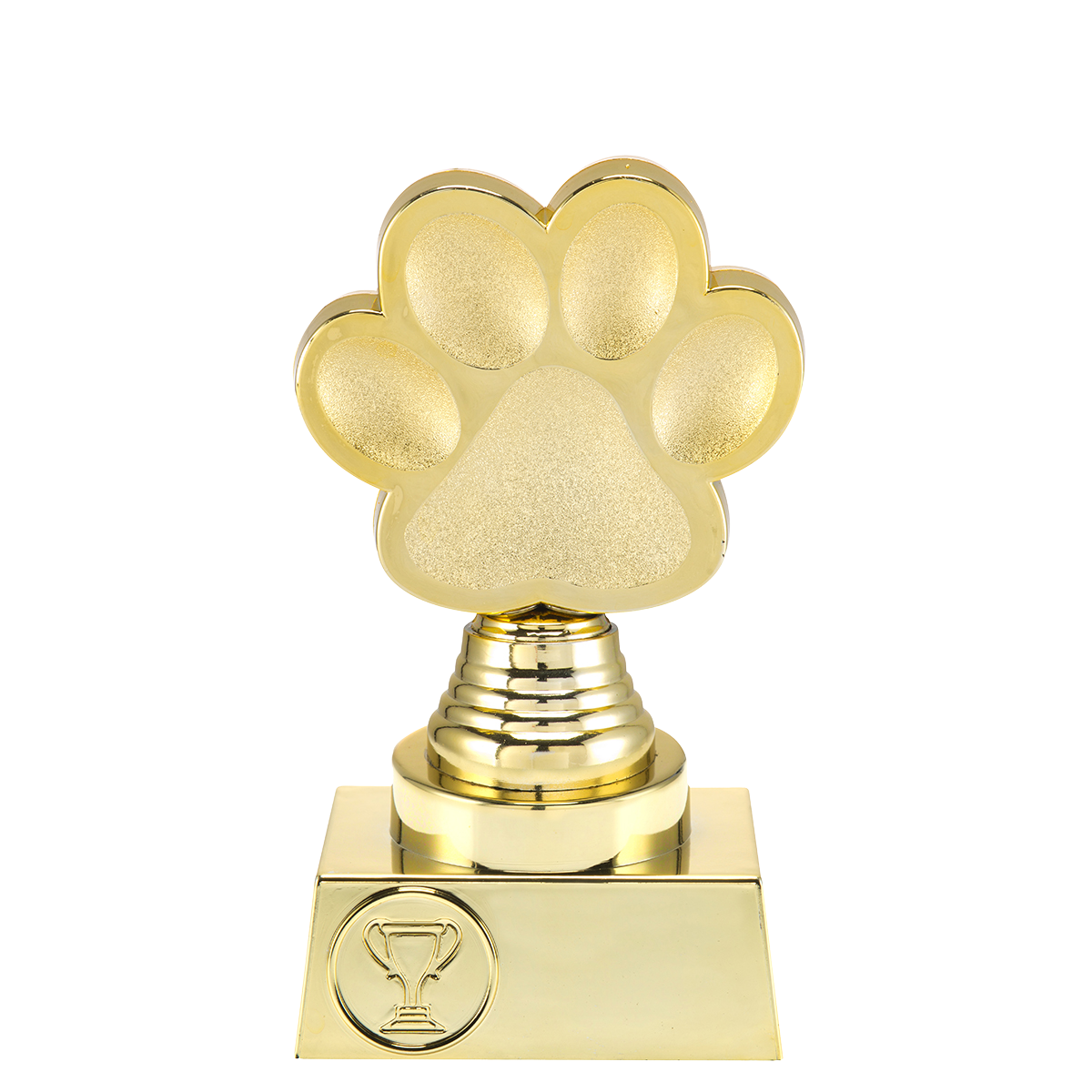 Statyett Guld Hundtass Trophies - 135/150/165 mm - Inklusive skylt med textSkylt med text ingår