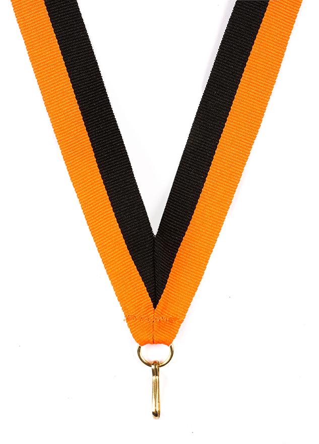 Medaljband Långt 800x22 mm - Svart/Orange