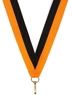 Medaljband Långt 800x22 mm - Svart/Orange