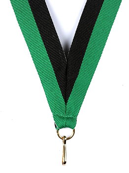 Medaljband Långt 800x22 mm - Svart/Grön