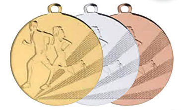 Medaljer 50 mm präglade - Löpning - Guld, Silver och Brons - 2