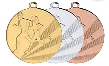 Medaljer 50 mm präglade - Löpning - Guld, Silver och Brons