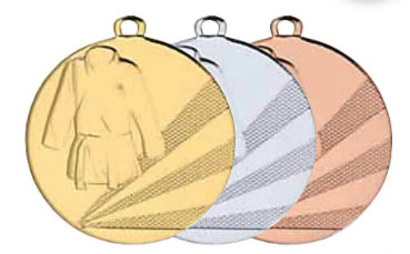 Medaljer 50 mm präglade - Judo - Guld, Silver och Brons - 2