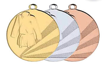 Medaljer 50 mm präglade - Judo - Guld, Silver och Brons