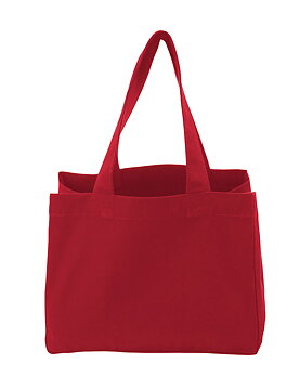 Tygväska i canvas med bälg och korta handtag - Cottover - Fairtrade, EKO & GOTS - Röd