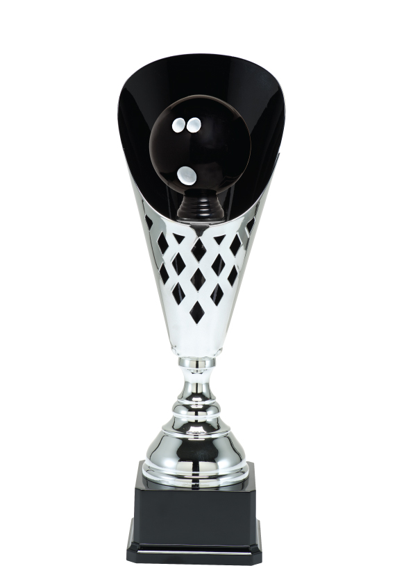 Silverpokal Bowling Trophies  - 400/455/505 mm - Inklusive skylt med text