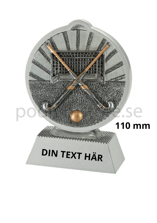 Landhockey statyett Resin - 110 mm - Inklusive skylt med text