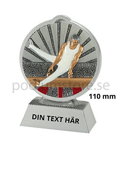 Gymnastik Herr statyett Resin - 110 mm - Inklusive skylt med text