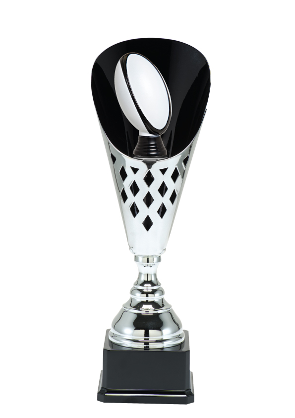 Silverpokal RUGBY Färg Trophies  - 400/455/505 mm - Pris inklusive skylt med text