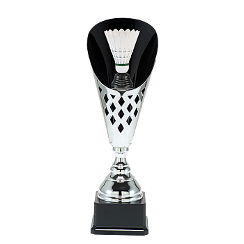 Silverpokal Badminton Trophies  - 400/455/505 mm - Inklusive skylt med text
