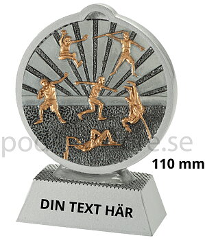 Friidrott statyett Resin - 110 mm - Inklusive skylt med text