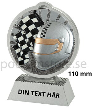 Motorsport statyett Resin - 110 mm - Inklusive skylt med text
