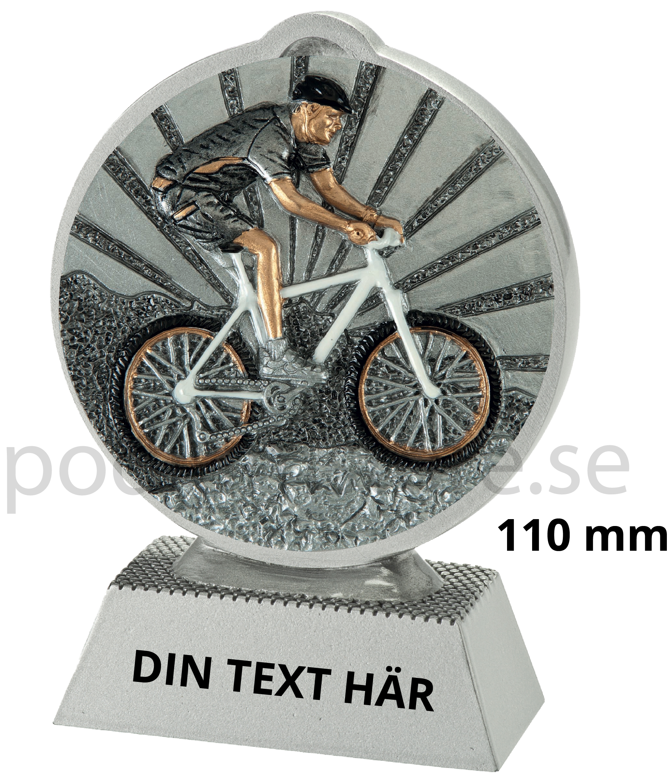 Mountainbike statyett Resin - 110 mm - Inklusive skylt med text