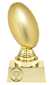 Rugby Guldstatyett Sport Trophies - 155/170/185 mm - Inklusive skylt med text