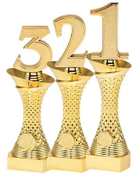 Guld Statyett Podium Bella - 235/255/275 mm - Inklusive skylt med text
