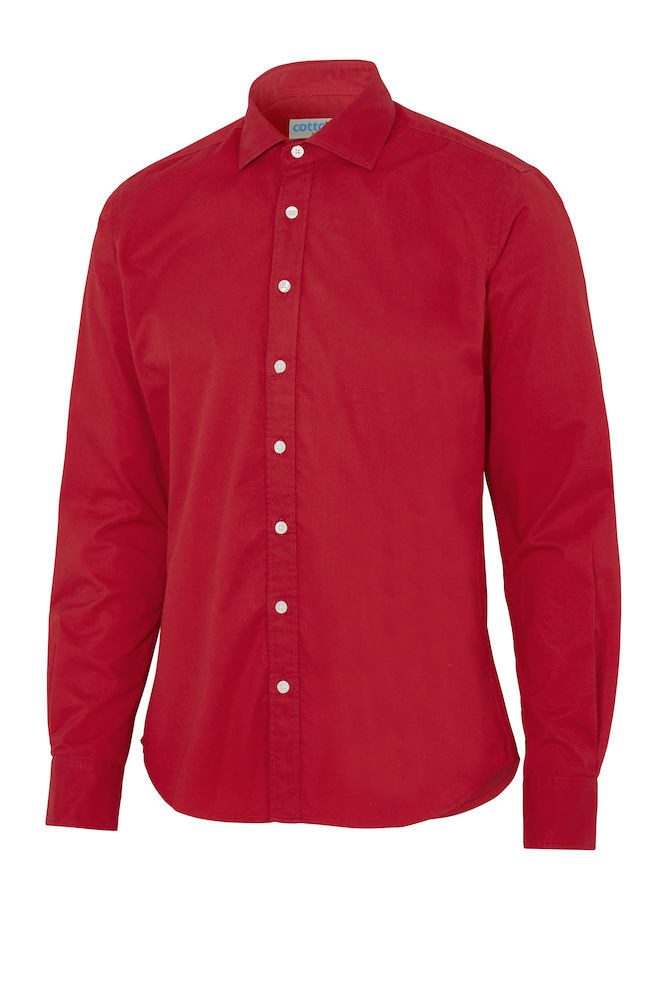 Bomullsskjorta Slim Fit- Herr - Cottover - Fairtrade, EKO & GOTS - Röd