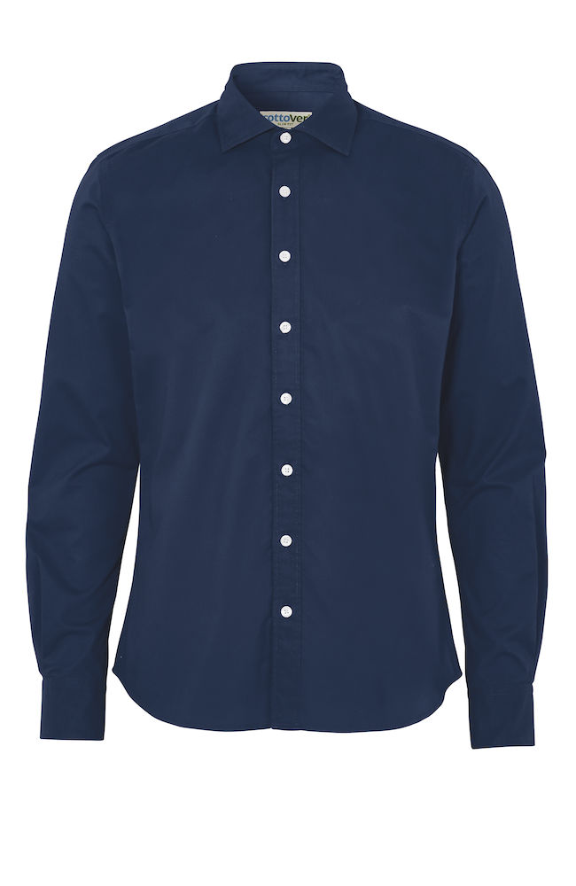 Bomullsskjorta Slim Fit- Herr - Cottover - Fairtrade, EKO & GOTS - Navy - 2