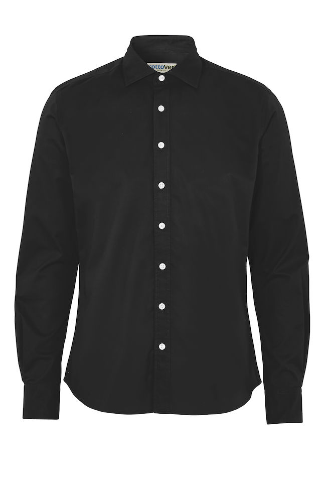 Bomullsskjorta Slim Fit- Herr - Cottover - Fairtrade, EKO & GOTS - Svart - 2