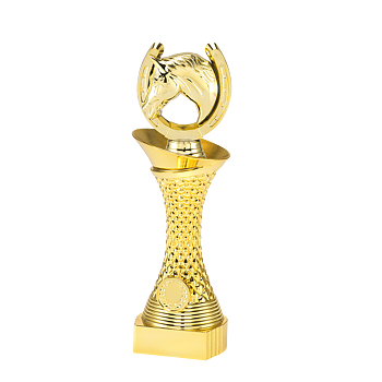 Guld Statyett Häst Bella - 235/255/280 mm - Inklusive skylt med text
