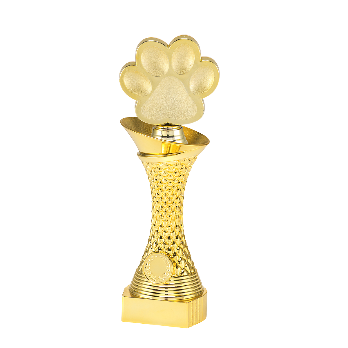 Guld Statyett Hundtass Bella - 240/255/280 mm - Inklusive skylt med text