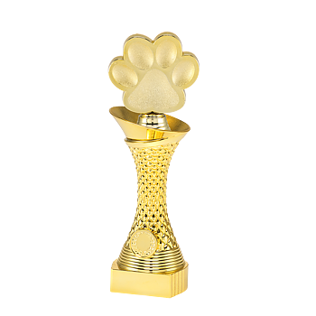 Guld Statyett Hundtass Bella - 240/255/280 mm - Inklusive skylt med text