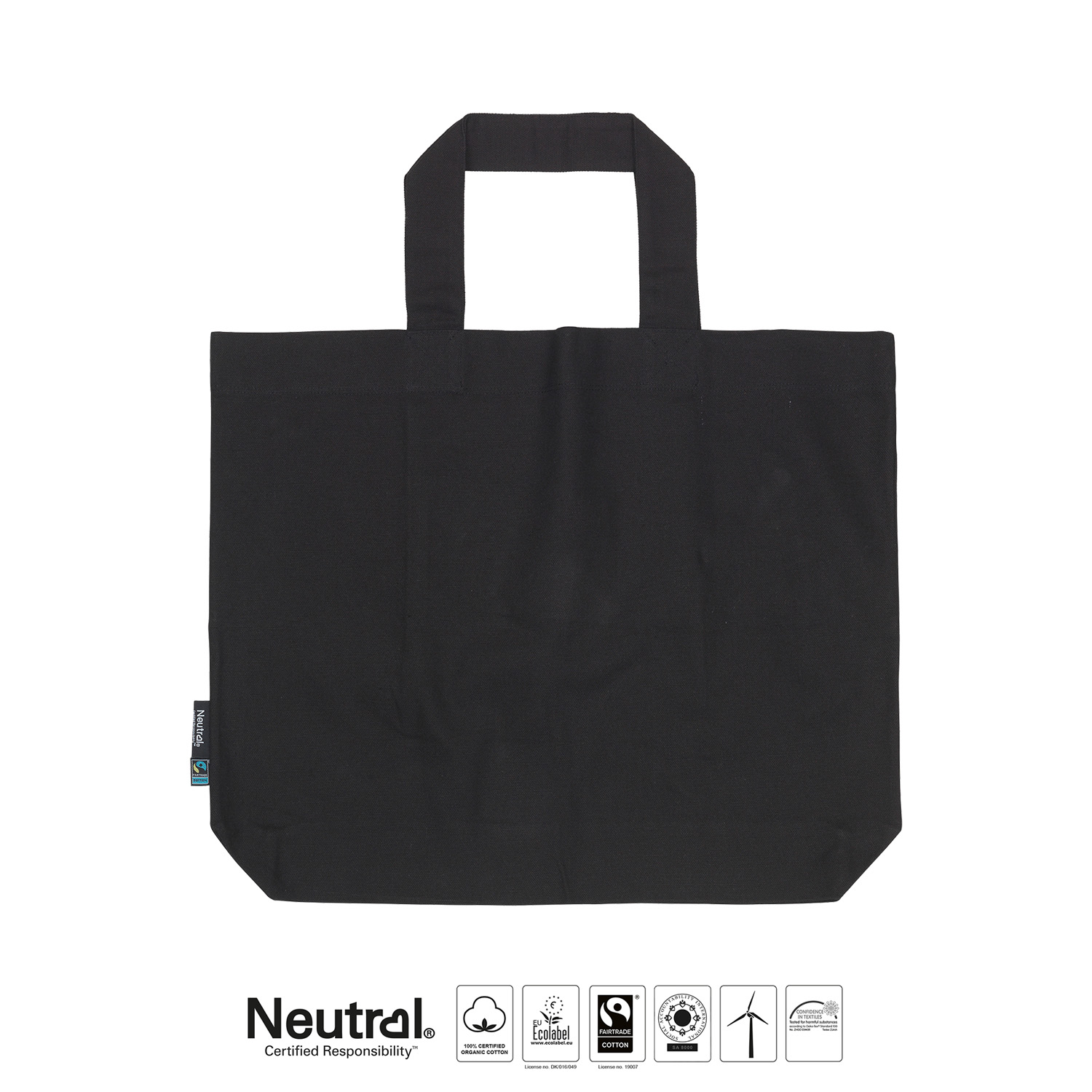 Tygkasse Panama - Large - Neutral - Fairtrade & EKO GOTS - Svart