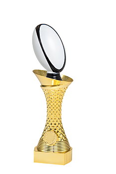 Guld Statyett Rugbyboll Bella - 255/275/295 mm - Inklusive skylt med text