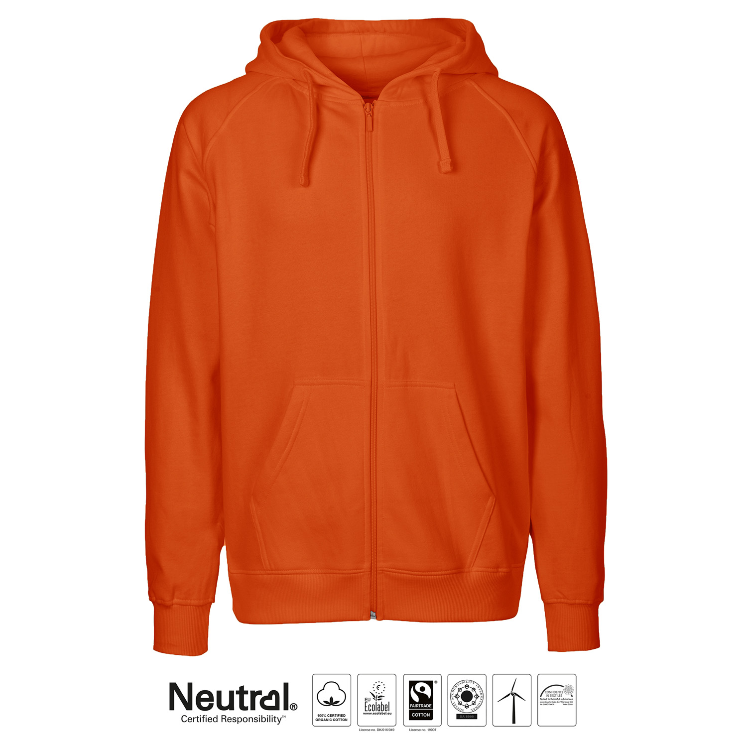 orange zip up sweater