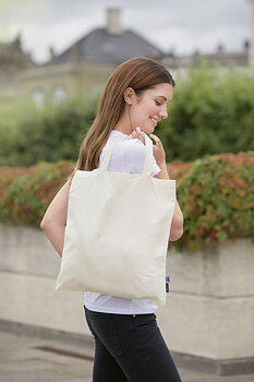Tygkasse - Korta handtag - Neutral - Fairtrade & EKO GOTS - Natur