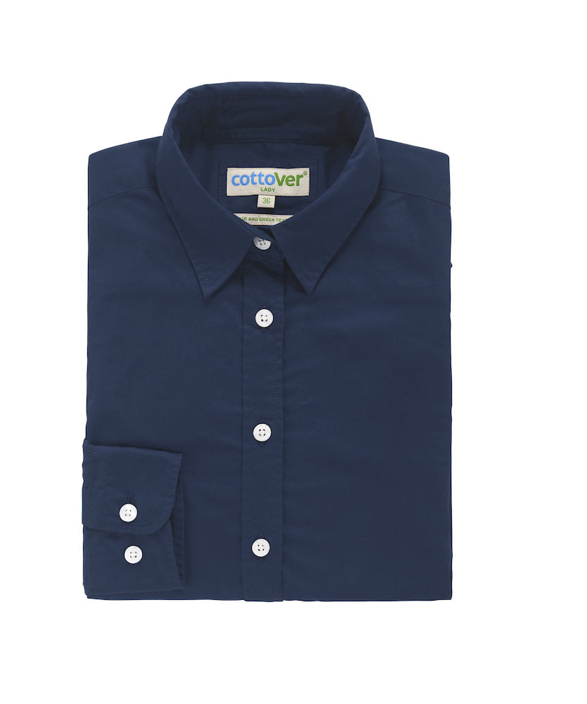Bomullsskjorta - Dam - Cottover - Fairtrade, EKO & GOTS - Navy