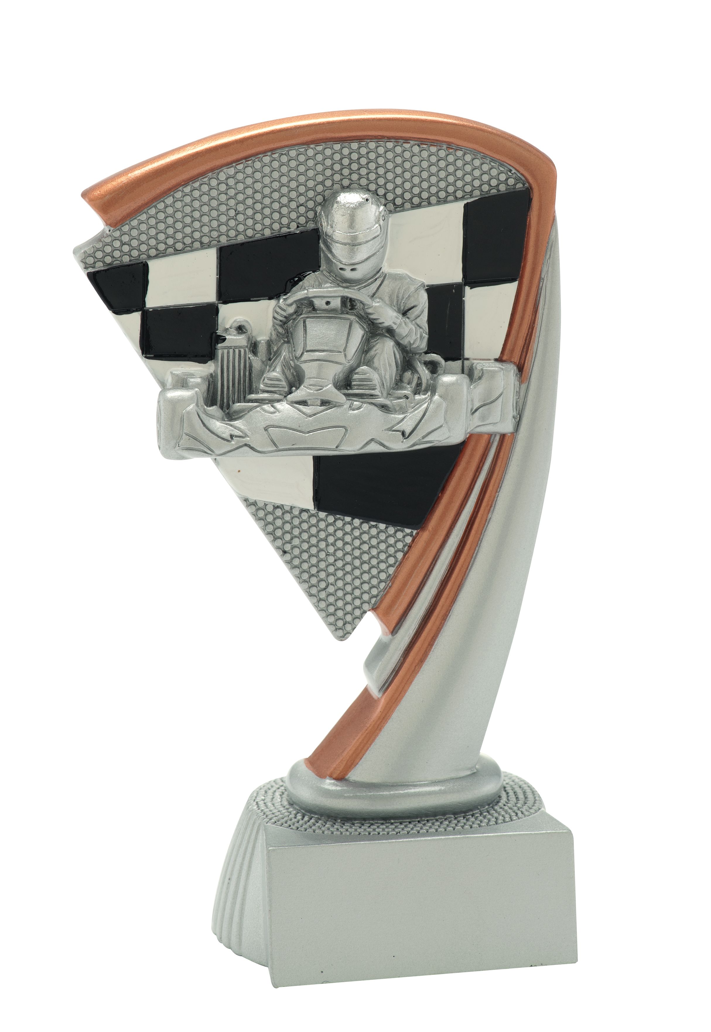Statyett Gokart, Guld, Silver och Brons i Resin - 3 olika valörer - Inklusive skylt med text - 2