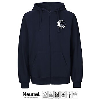 Hoodtröja med zip ÖSS, Herr, Navy, Neutral, Fairtrade & EKO