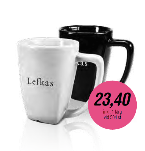 Stengodsmugg Lefkas 27 cl - 2 olika muggfärger - Inklusive 1-färgstryck - Stafflade priser