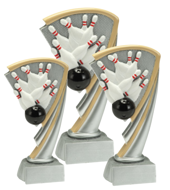Statyett Bowling i Resin - 3 olika storlekar - Inklusive skylt med text