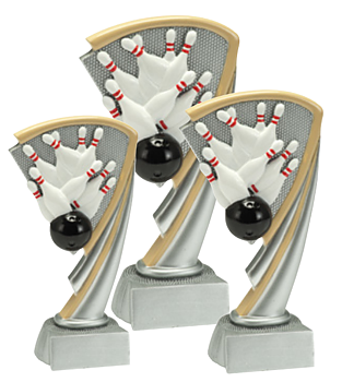 Statyett Bowling i Resin - 3 olika storlekar - Inklusive skylt med text