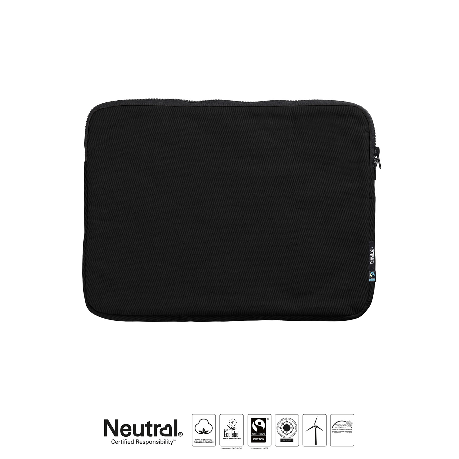 Dataväska 15" - Neutral - Fairtrade & EKO GOTS - Svart