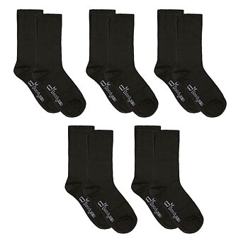 5-Pack Women's Everyday Socks, Black, Boody Bamboo Eco Wear, Organic - One Size