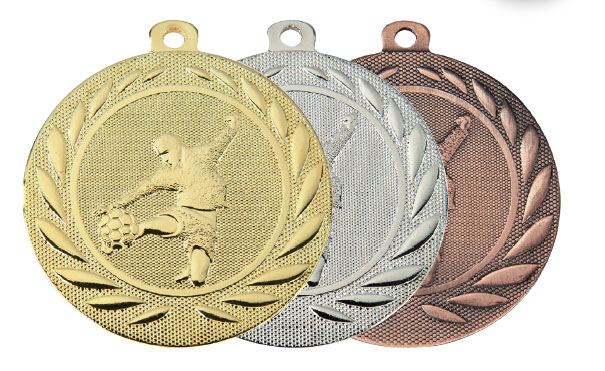 Medaljer 50 mm präglad - Fotboll - Guld, Silver, Brons - 2