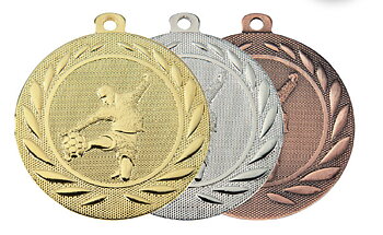 Medaljer 50 mm präglad - Fotboll - Guld, Silver, Brons