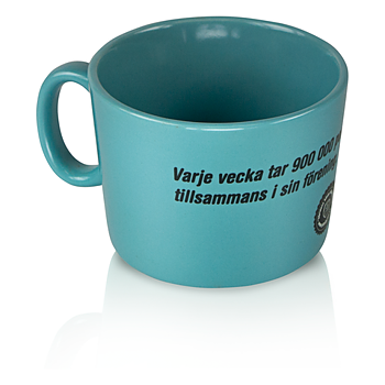 Stengodsmugg Ocean 22 cl - 3 olika muggfärger - Inklusive 1-färgstryck - Stafflade priser