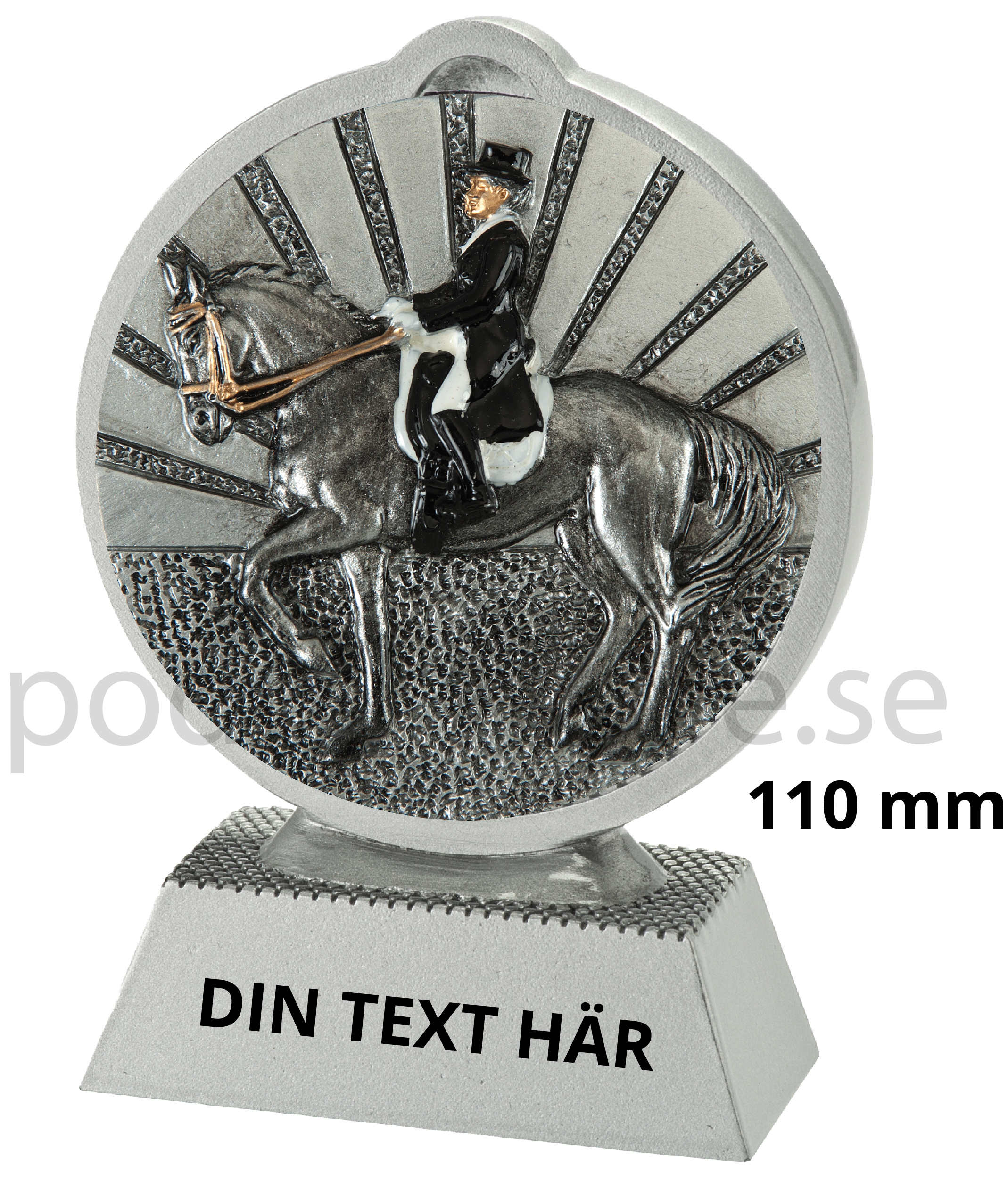 Dressyr statyett Resin - 110 mm - Inklusive skylt med text