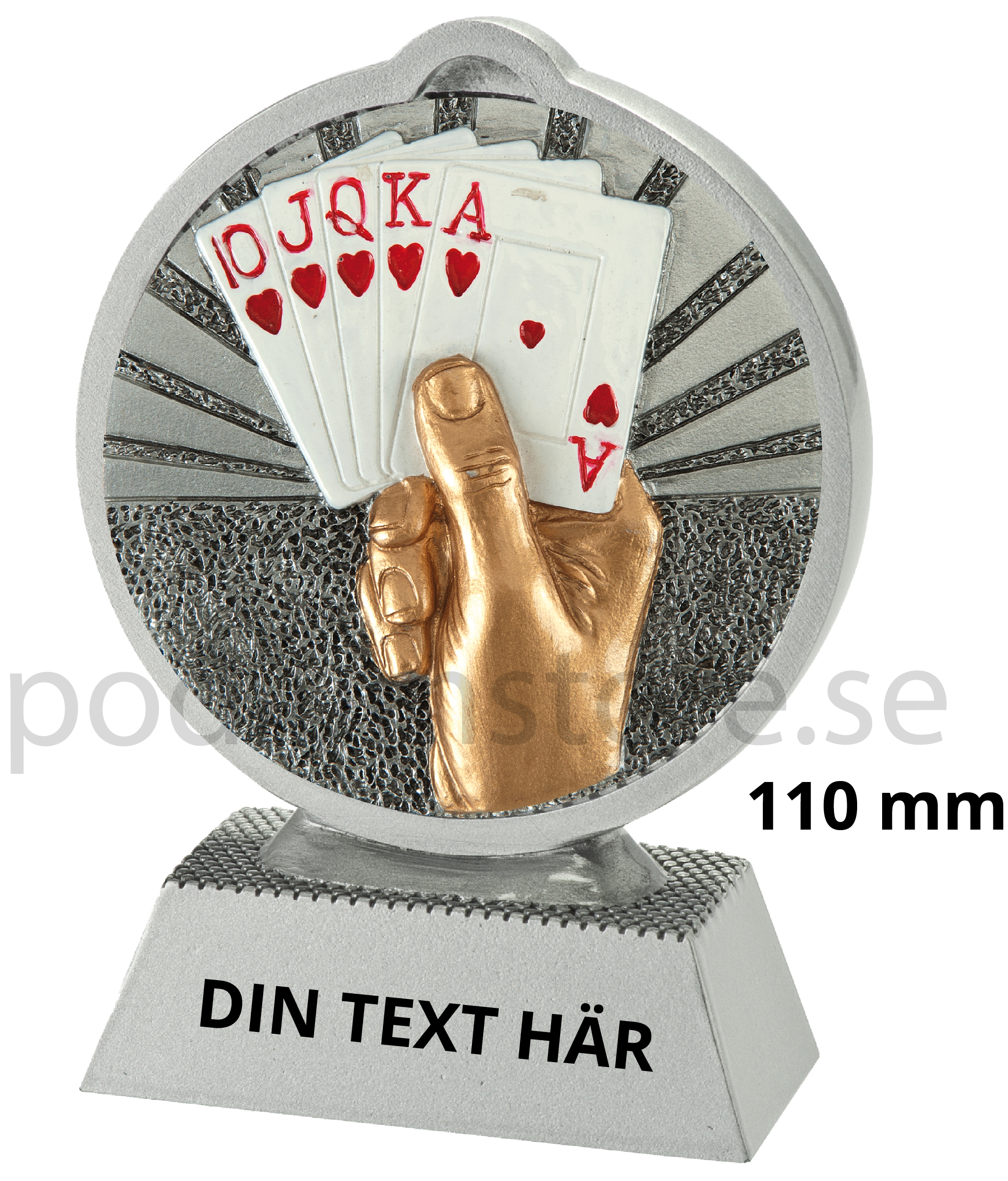Kortspel statyett Resin - 110 mm - Inklusive skylt med text