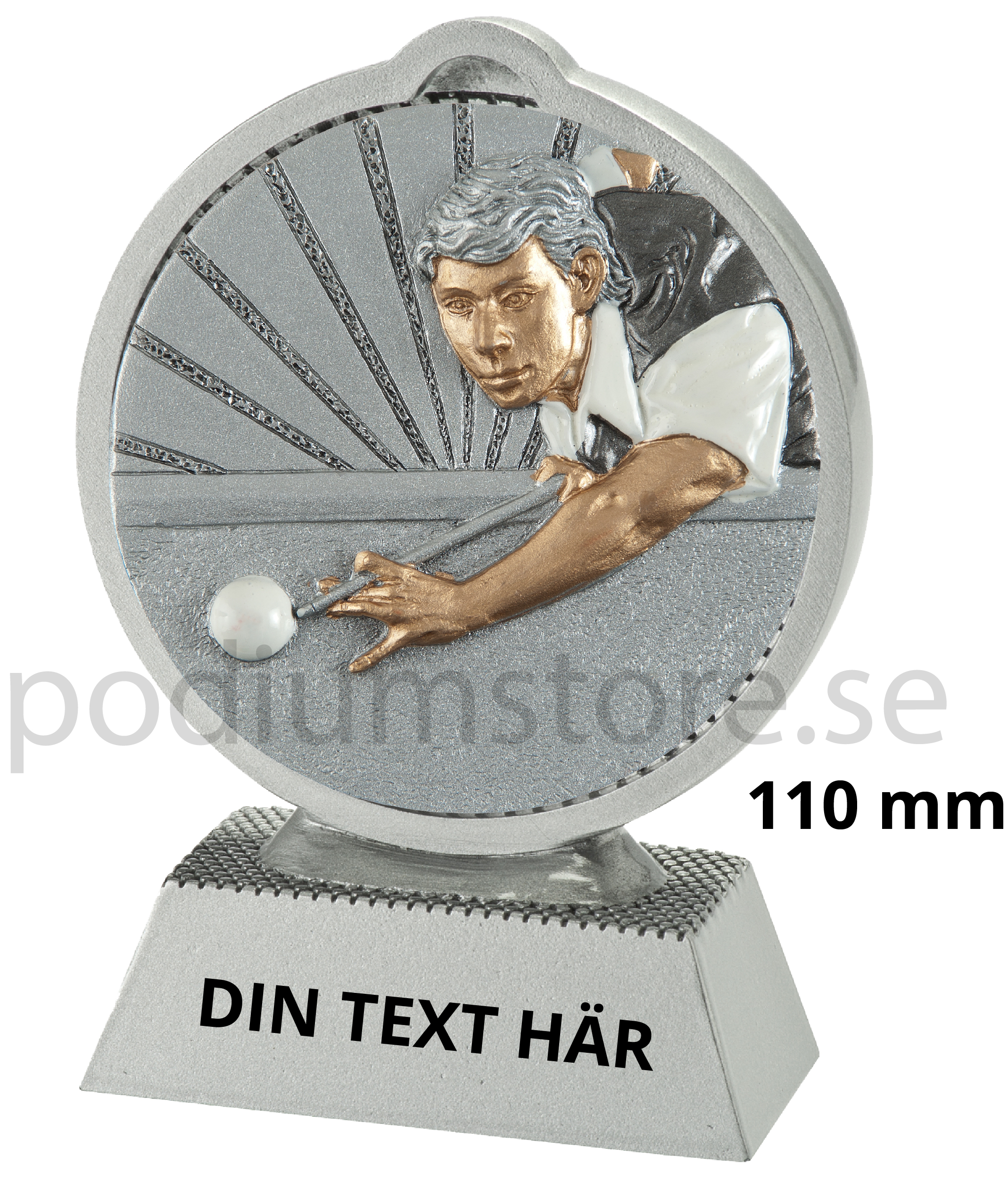 Biljard statyett Resin - 110 mm - Inklusive skylt med text