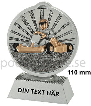 Gokart statyett Resin - 110 mm - Inklusive skylt med text